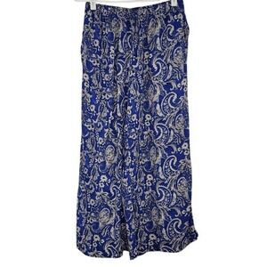Philosophy‎ Blue & Tan Floral Wide Leg Pants